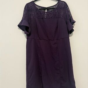 Elegant Purple Lace Dress